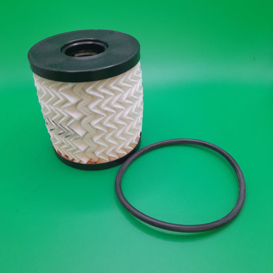 A new oil filter for a Gen 2 Mini Cooper, displayed against a green background.