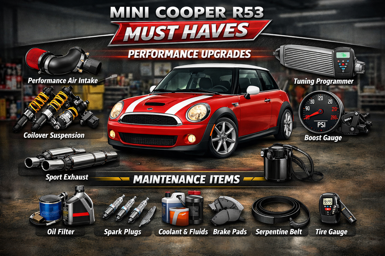 R53SHOP -Mini Cooper R53 performance upgrades and maintenance items Essentials